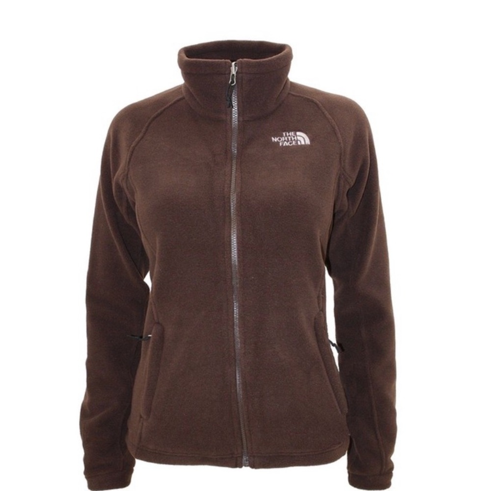 North face zip up brown sweatshirt jacket